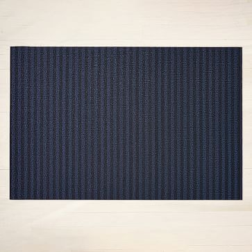 Chilewich Breton Stripe Shag Floormat, 18x28, Blueberry - Image 0