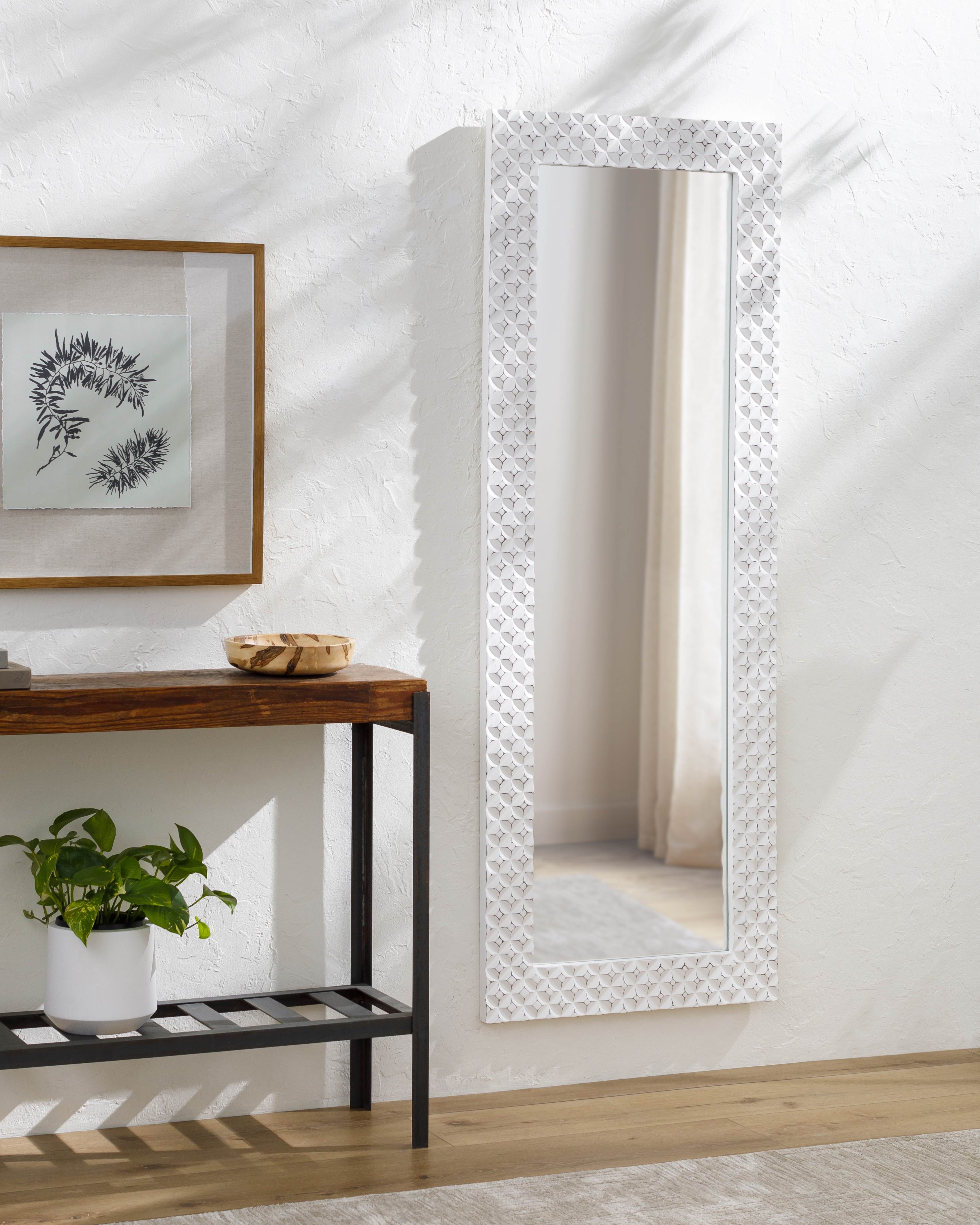 Beluga White 69"H x 25"W x 2"D Full Length Mirror - Image 1