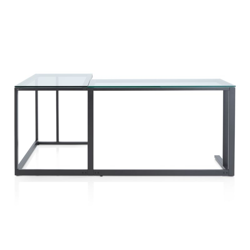 Pilsen Graphite L-Shaped Desk with Glass Top - Image 4