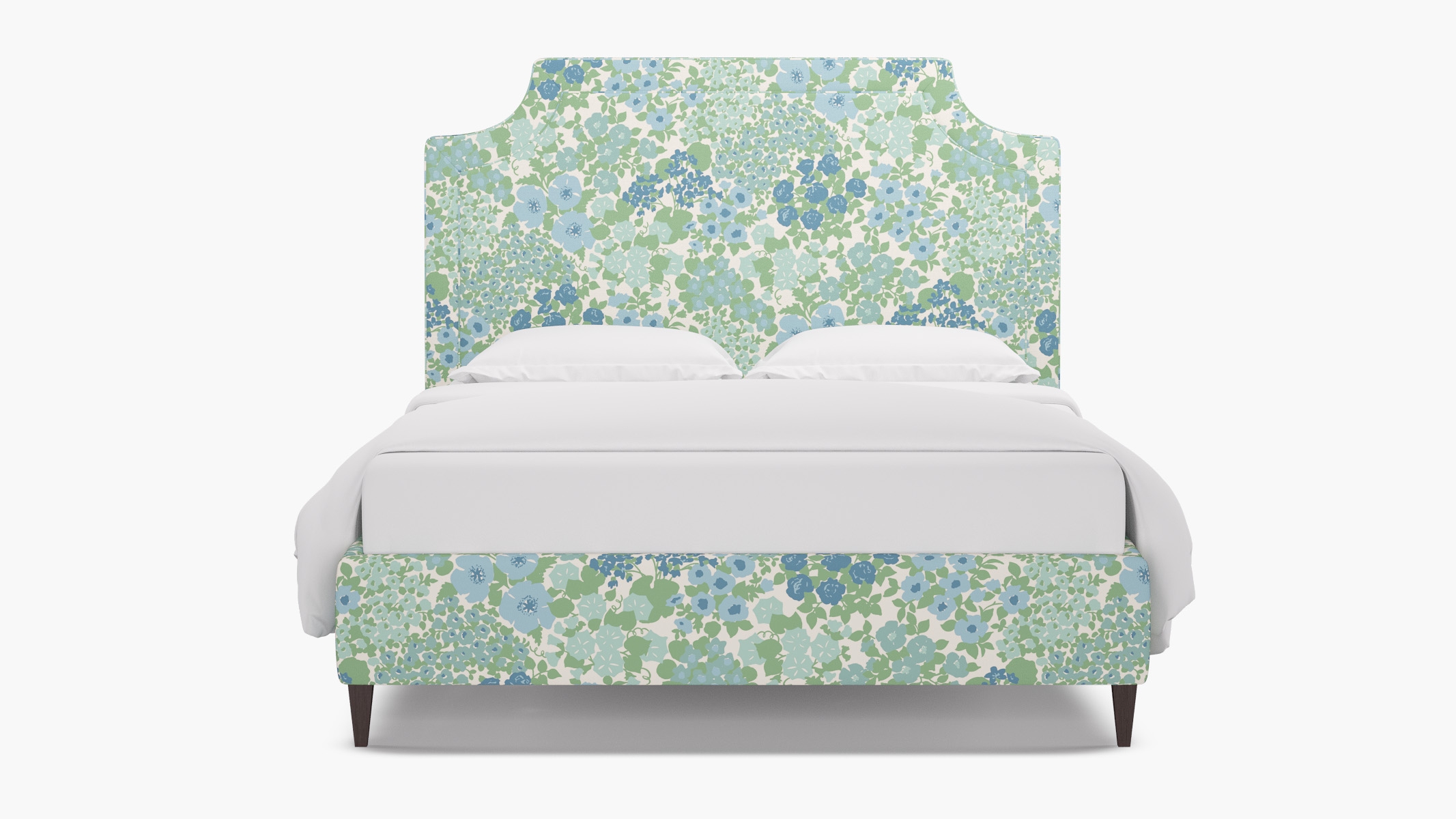 Deco Bed, Mist Million Flowers, Espresso Square Tapered Leg, Twin - Image 0