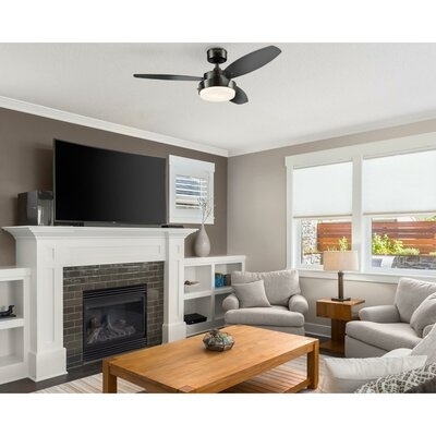 42" Corsa 3 Blade Standard Ceiling Fan with Remote Control and Light Kit Included - Image 0