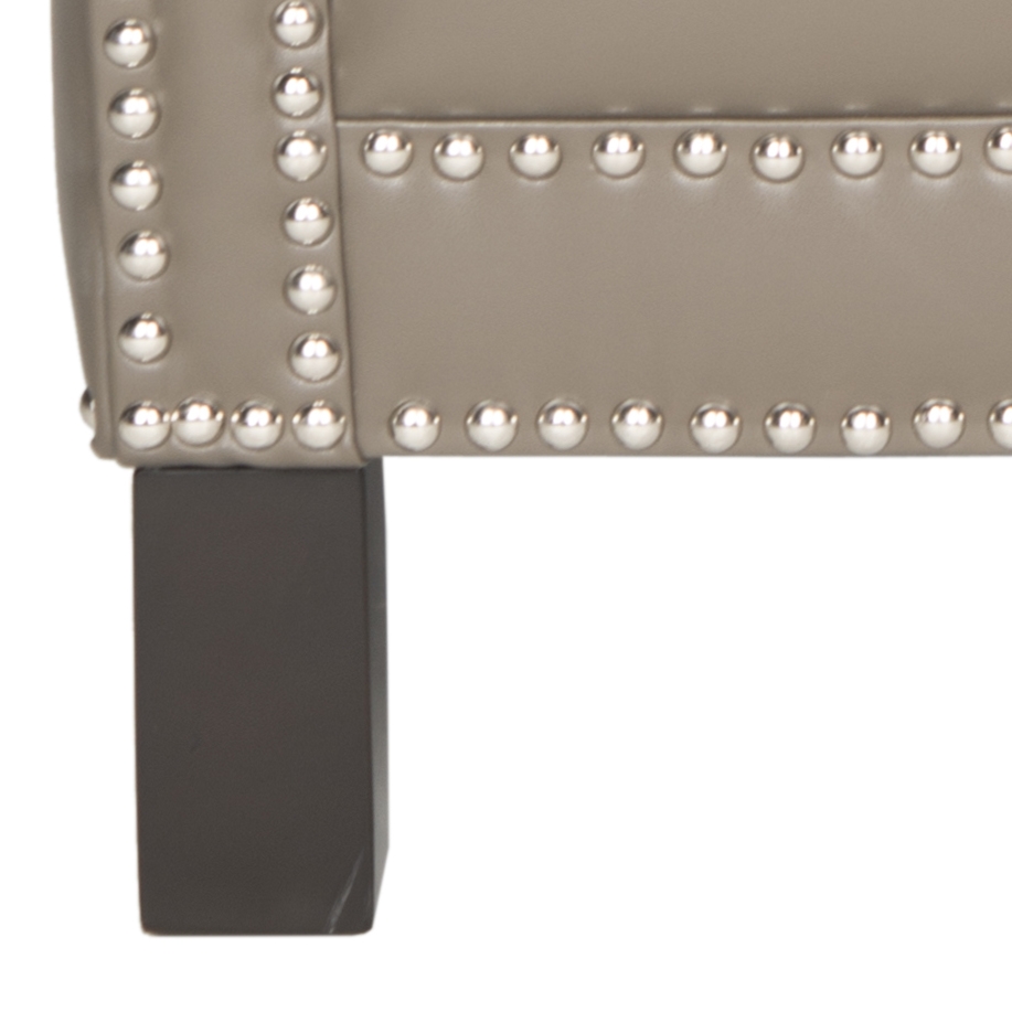 Easton Club Chair - Silver Nail Heads - Clay/Espresso - Safavieh - Image 3
