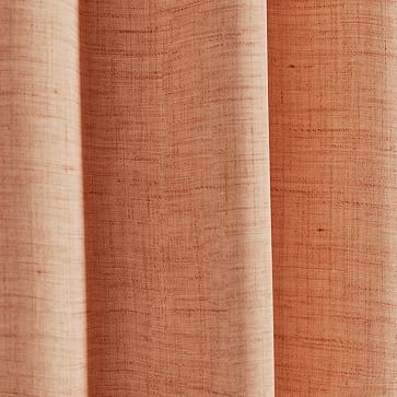 Solid Belgian Linen Melange Curtain, Terracotta, 48"x96" - Image 1