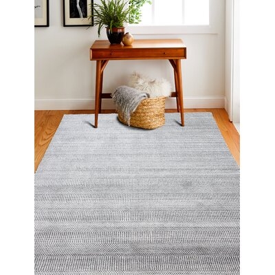 Matrix Hand Knotted Gray Area Rug - Image 0