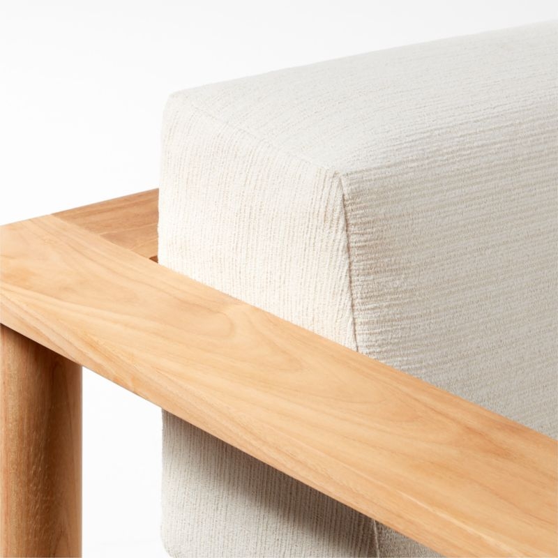 Pinet Teak Outdoor Lounge Chair with Textured Ivory Perennials® Cushions - Image 7