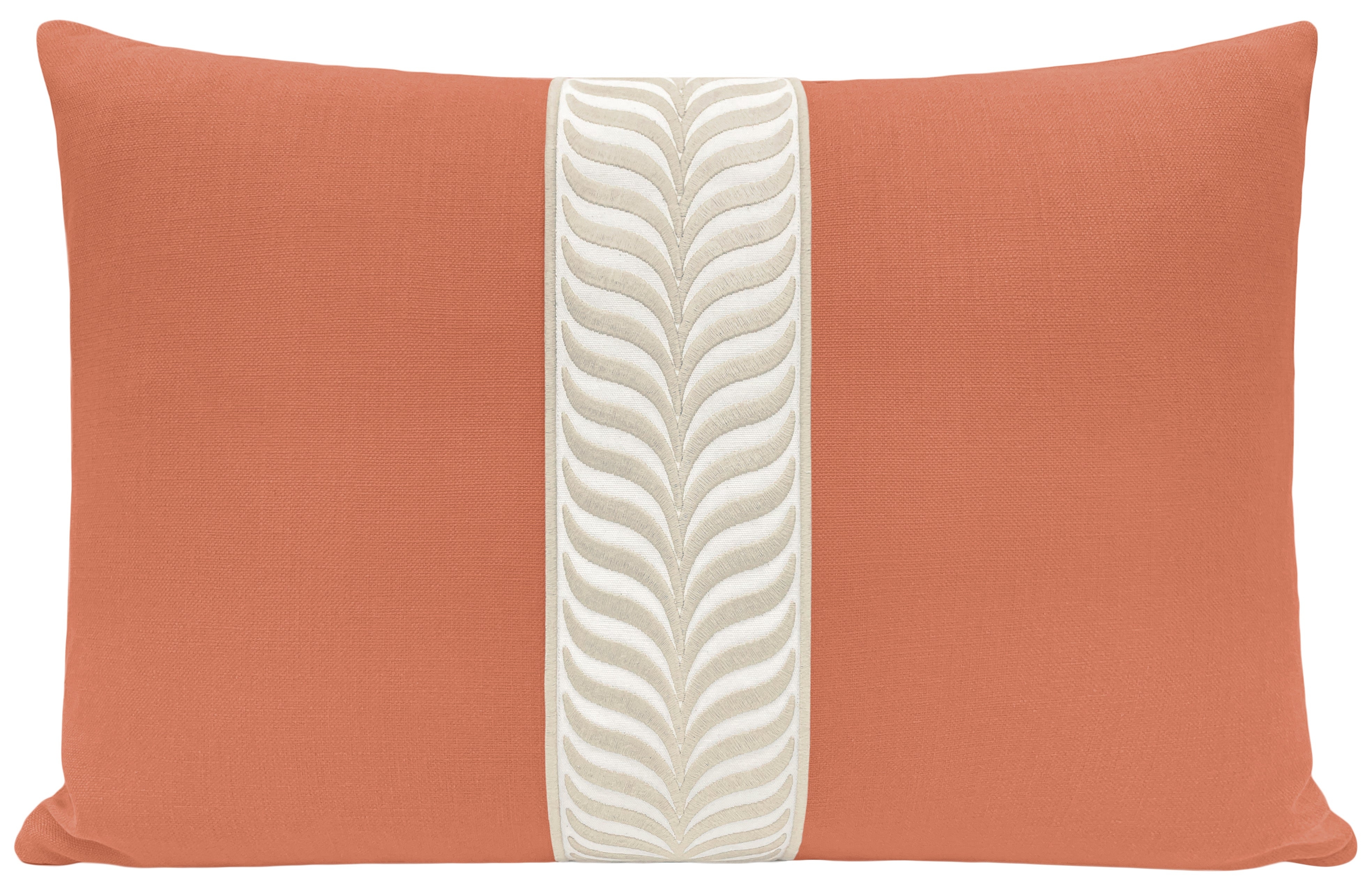 CLASSIC LINEN // PERSIMMON + TRELLIS TRIM // NATURAL - 20” X 26” STANDARD SHAM - Image 3