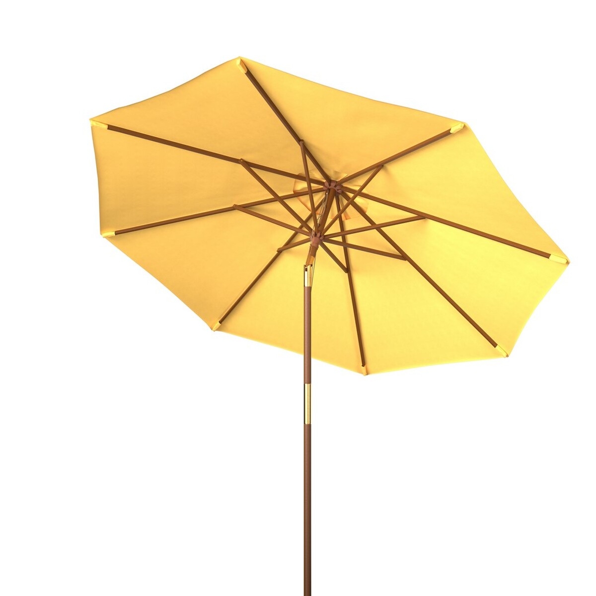 Bethany 9Ft Wooden Umbrella - Yellow - Safavieh - Image 3