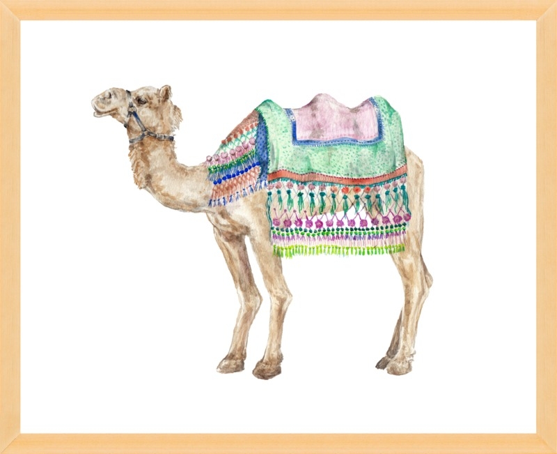 Decorated Indian Camel Watercolor by Lauren Rogoff for Artfully Walls - Image 0