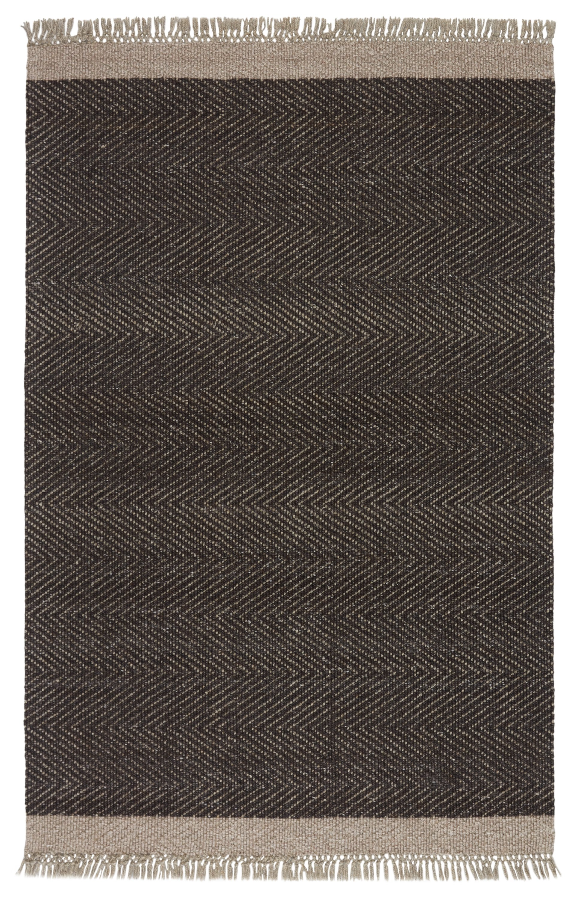 Sunday Handmade Border Dark Gray/ Beige Area Rug (10'X14') - Image 0