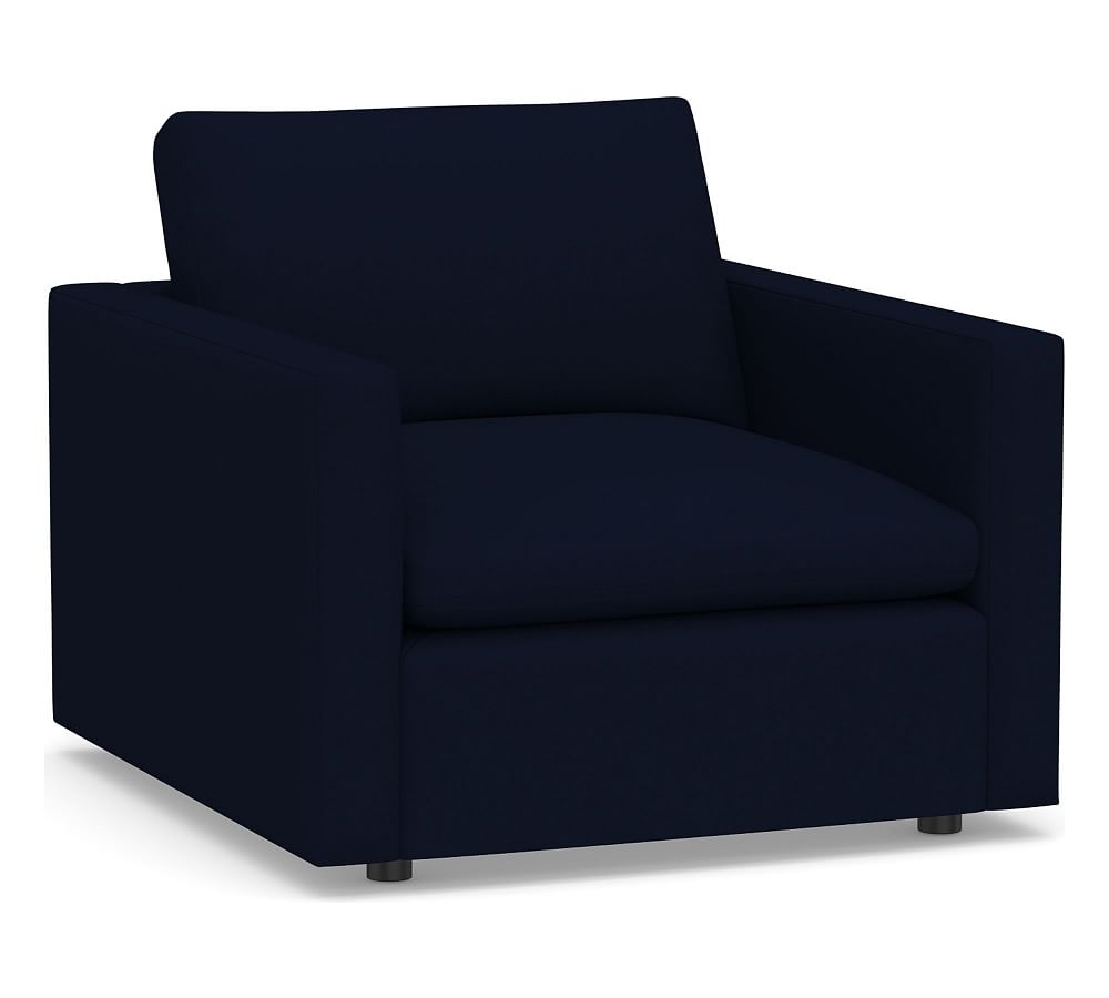Bolinas Upholstered Armchair, Down Blend Wrapped Cushions, Performance Everydaylinen(TM) by Crypton(R) Home Navy - Image 0