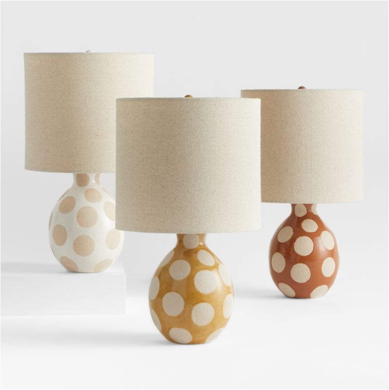Dot White Ceramic Kids Table Lamp - Image 1