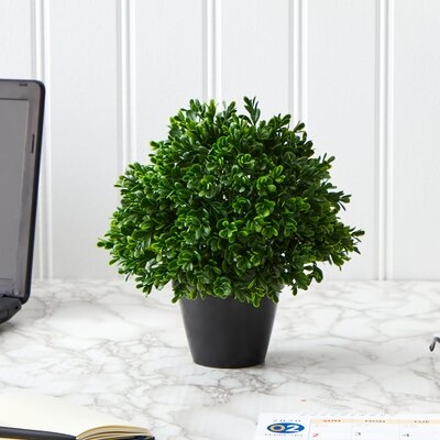 6" Artificial Boxwood Topiary in Planter - Image 0