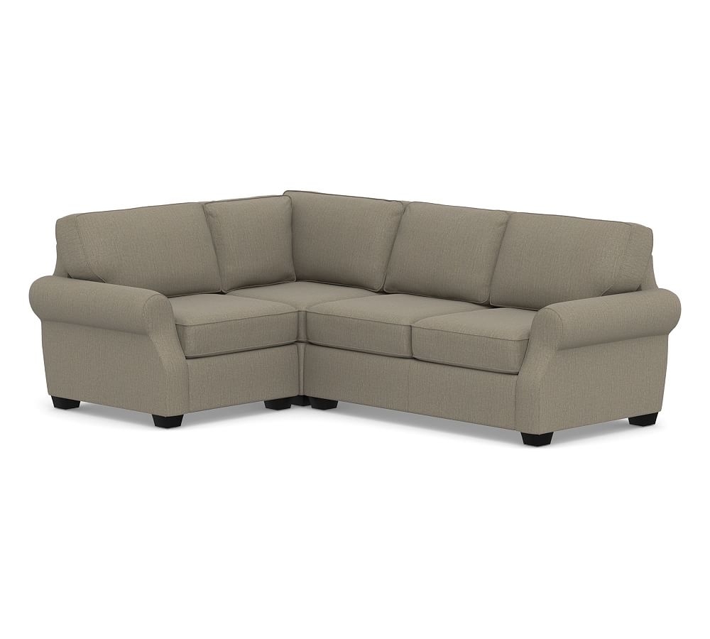 SoMa Fremont Roll Arm Upholstered Right Arm 3-Piece Corner Sectional, Polyester Wrapped Cushions, Chenille Basketweave Taupe - Image 0