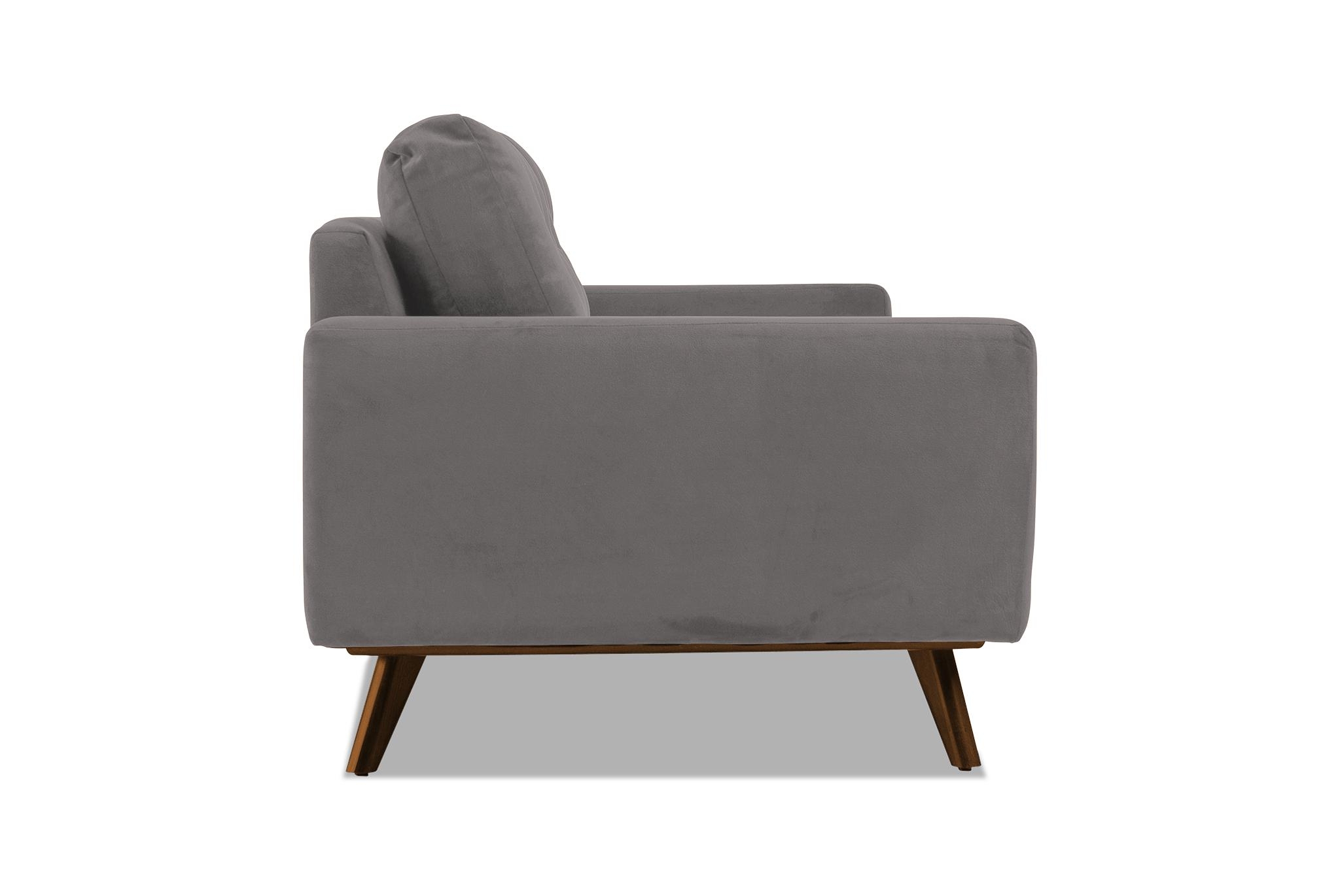 Gray Hopson Mid Century Modern Sofa - Taylor Felt Grey - Mocha - Image 2