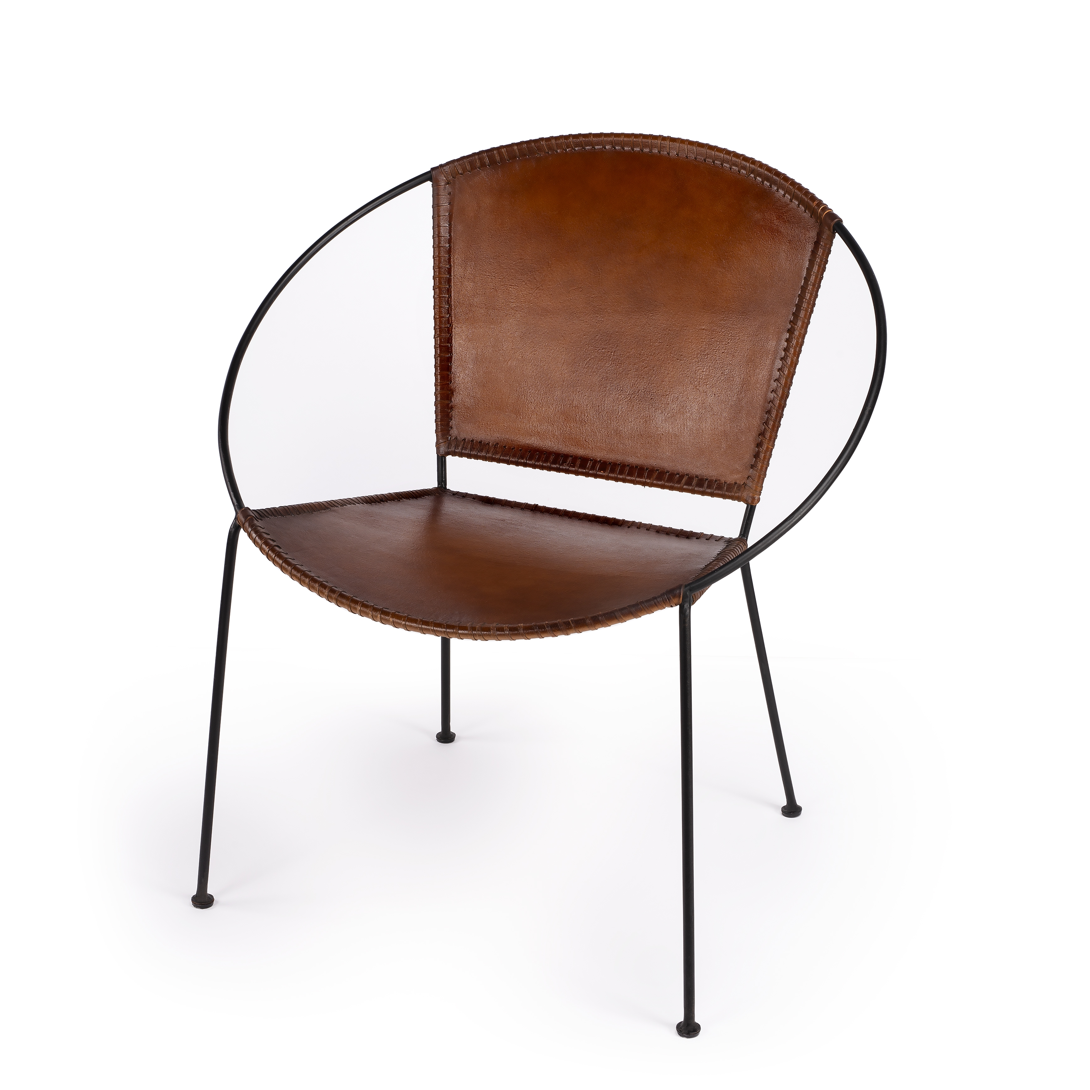 Milo Brown Leather Accent Chair - Image 0