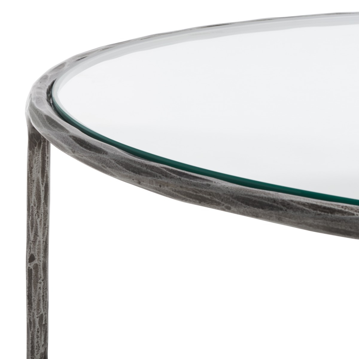 Jessa Oval Metal Coffee Table - Silver - Image 1