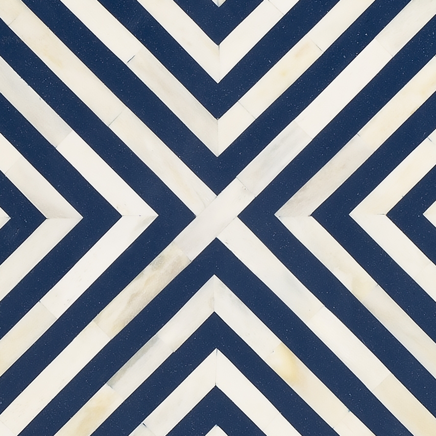 Anais Blue Bone Inlay Side Table - Image 1