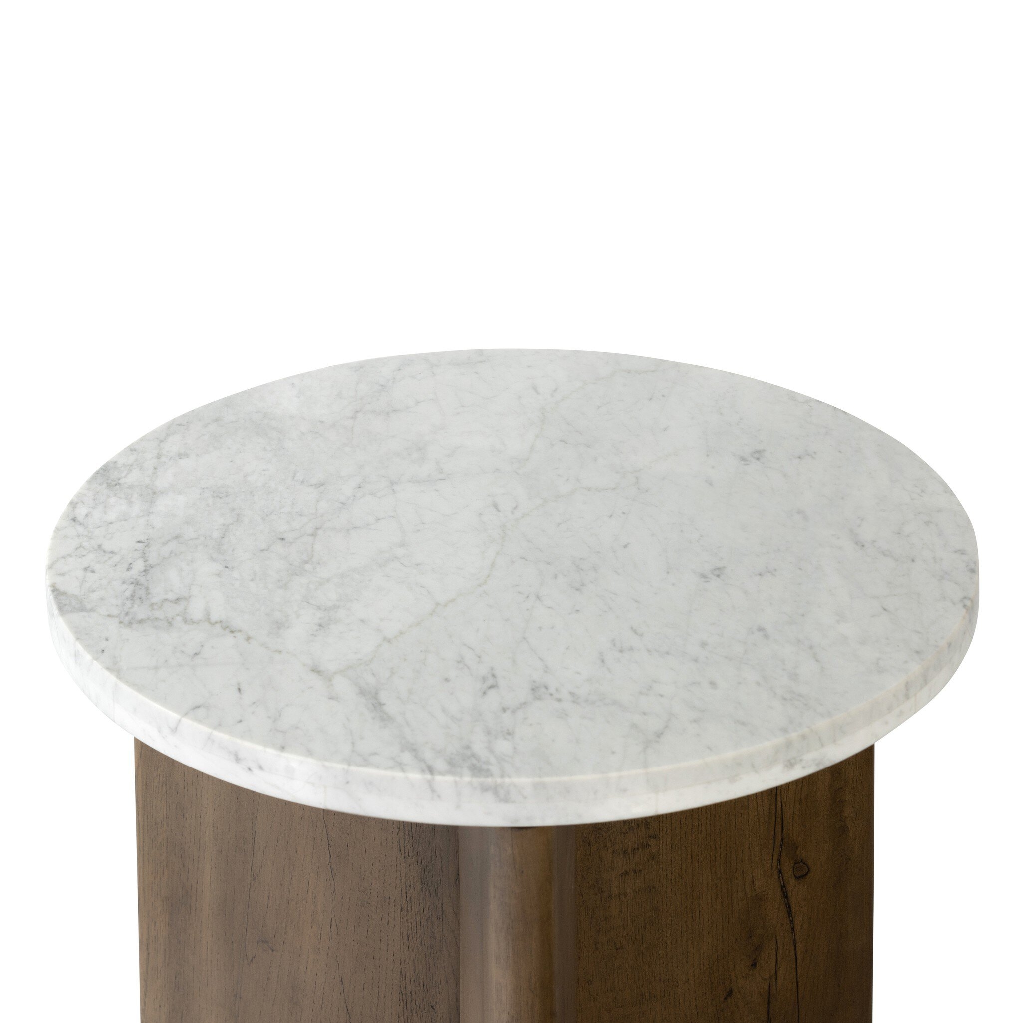 Toli End Table - Italian White Marble - Image 2