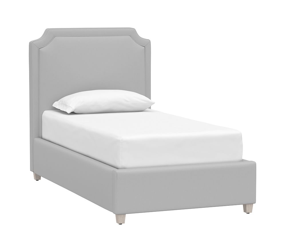Ava Upholstered Bed Twin Classic Twill Gray - Image 0