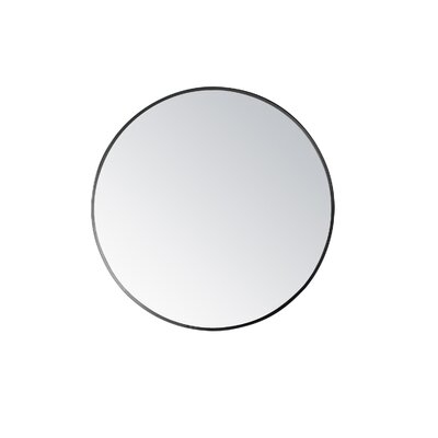 Hellie 28" Round Bathroom/Vanity Framed Wall Mounted Mirror In Brushed Black - Image 0