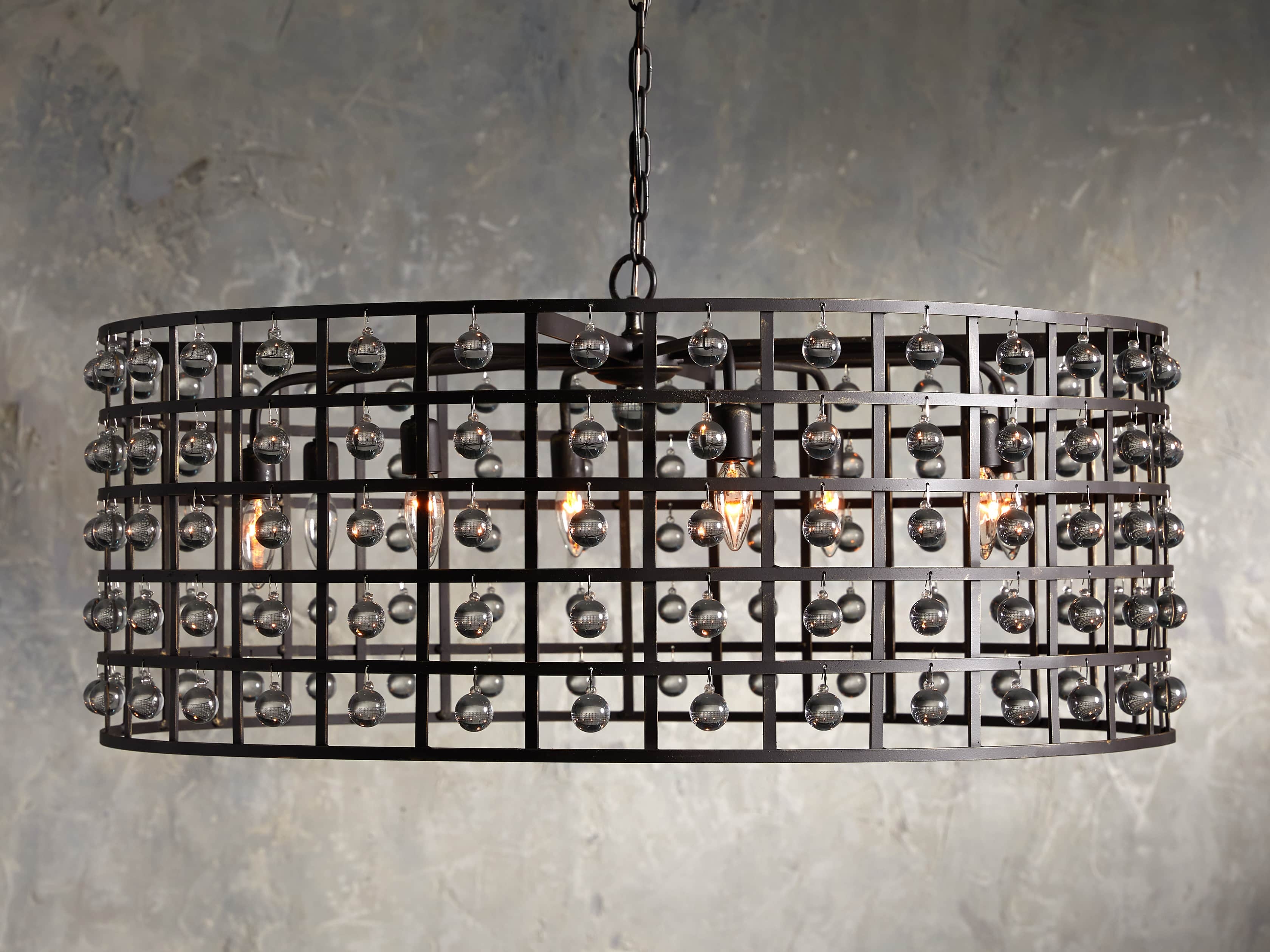 La Cage 8 Light Chandelier in Bronze Crystal - Image 0