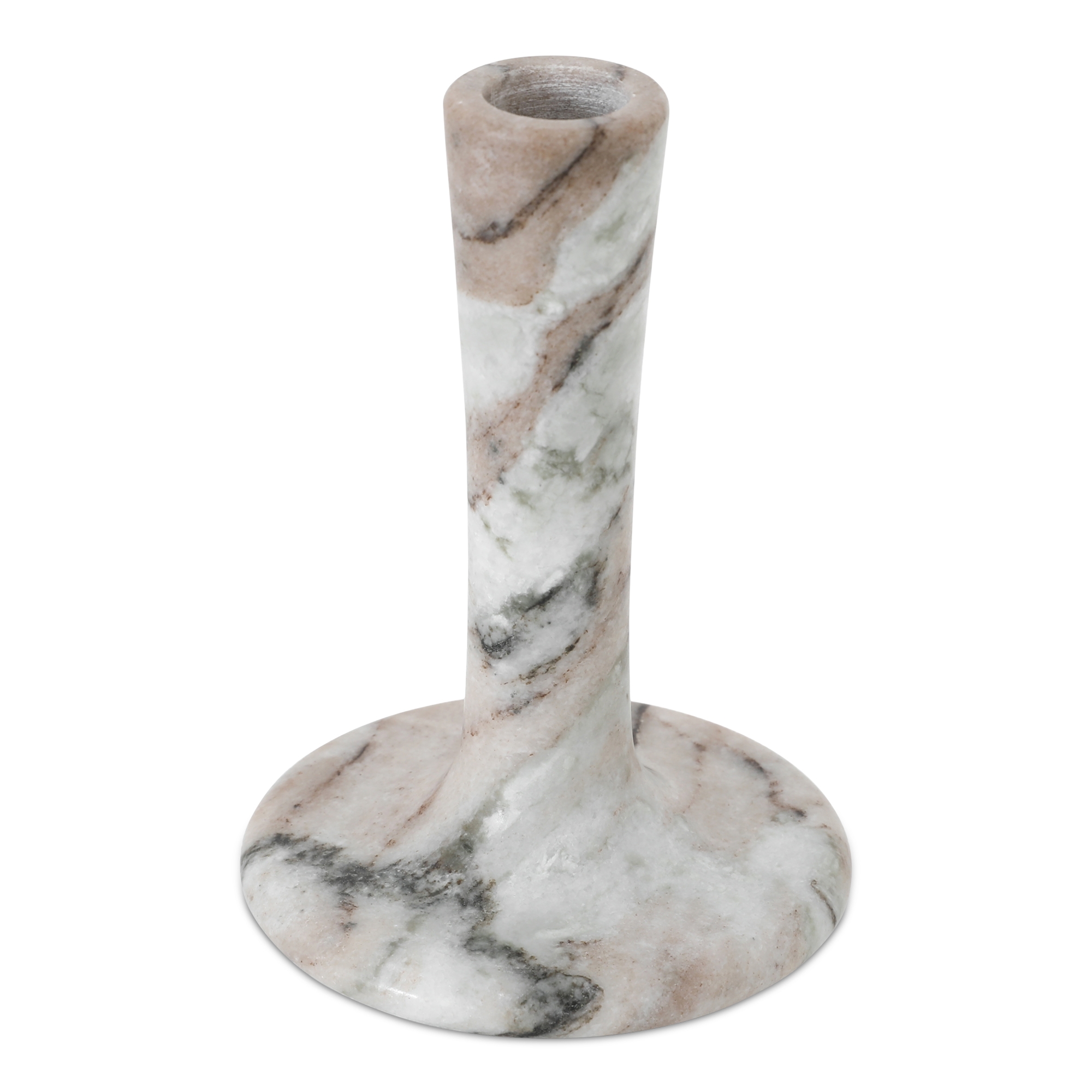 East Tall Candle Holder Brown Torrent Marble - Image 1