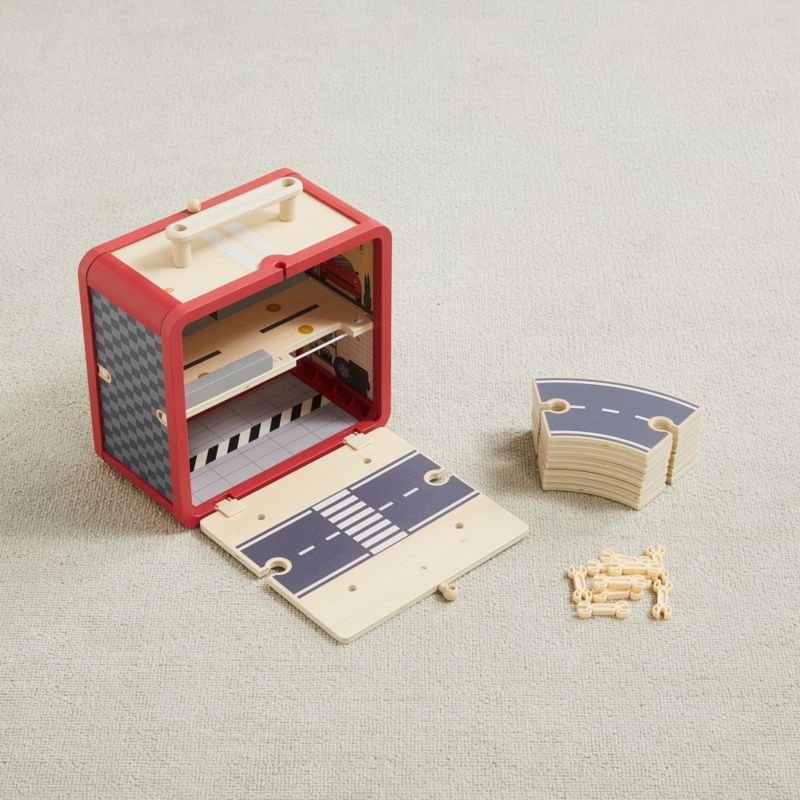 Wonder & Wise by Asweets Wooden Toddler Garage with Cars Toy - Image 3