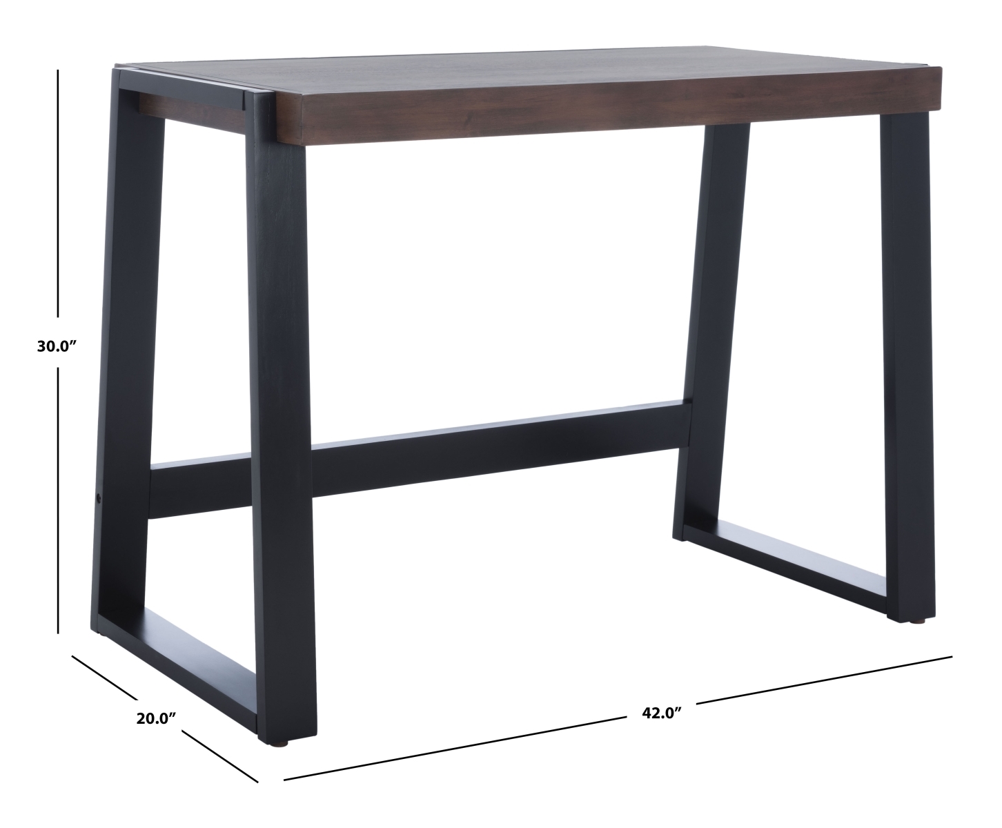 Dennings Desk - Walnut / Black - Safavieh - Image 8