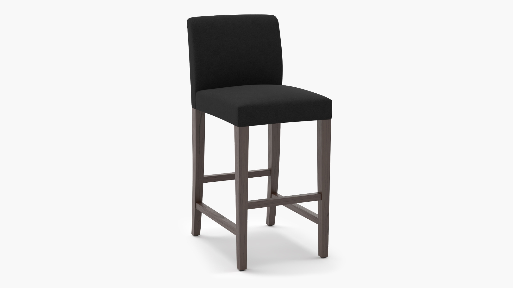Signature Dining Bar Stool, Raven Everyday Linen, Espresso Square Tapered Leg - Image 1
