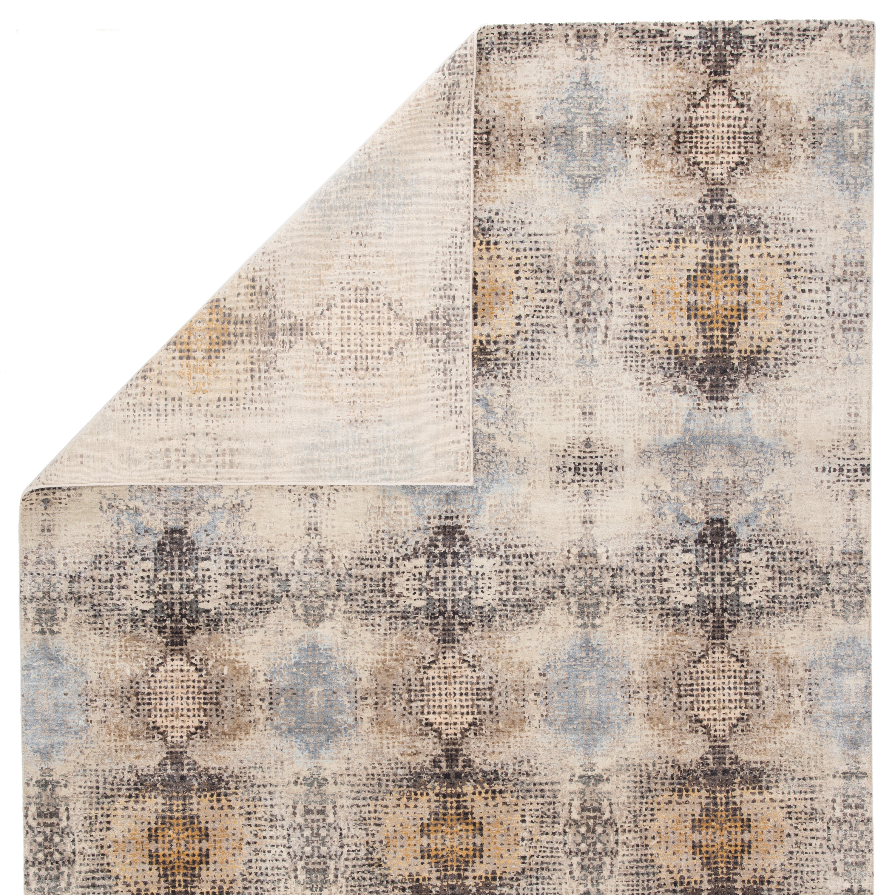 Kavi by Lucida Hand-Knotted Dot Beige/ Light Blue Area Rug (6'X9') - Image 2