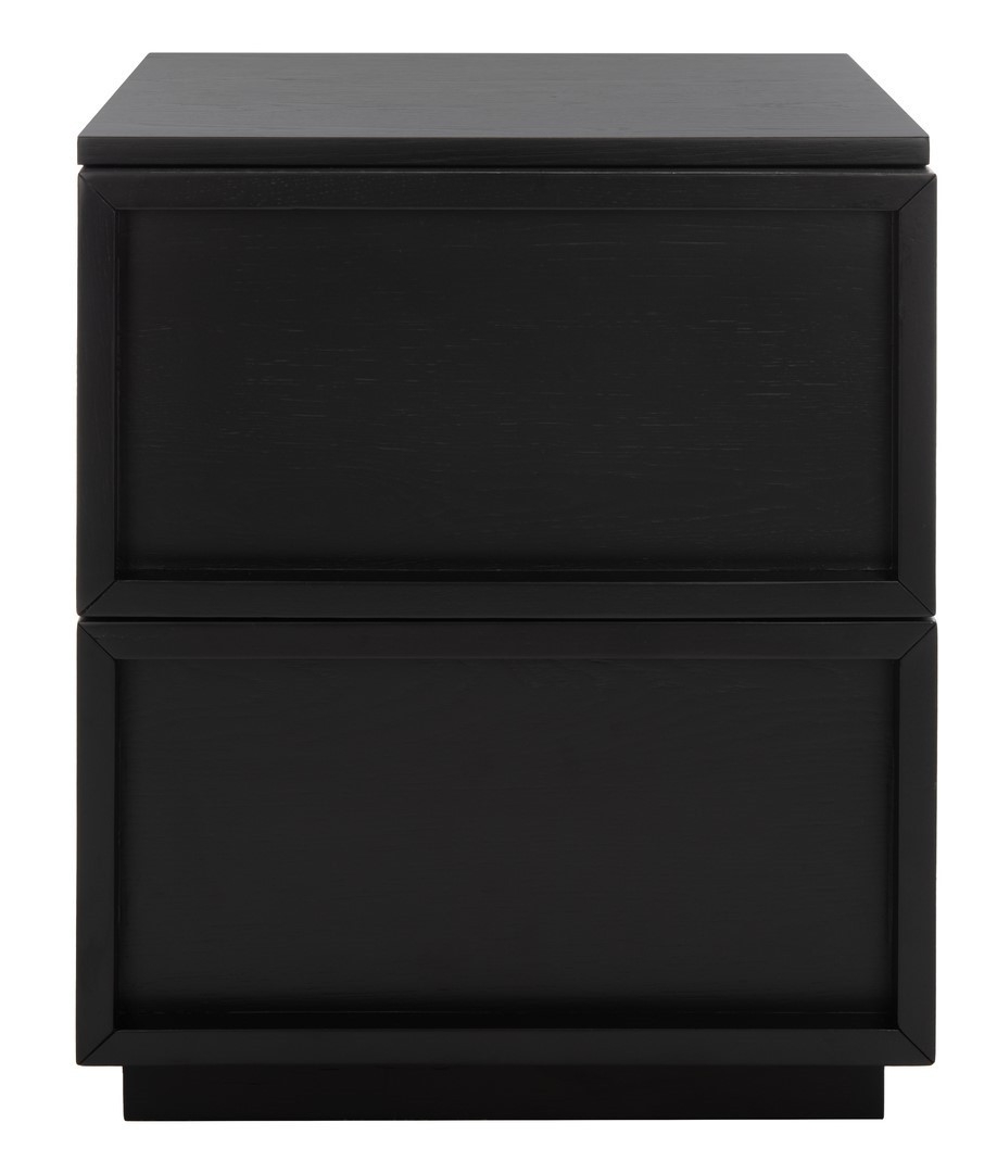 Zeus 2 Drawer Nightstand - Black - Image 0