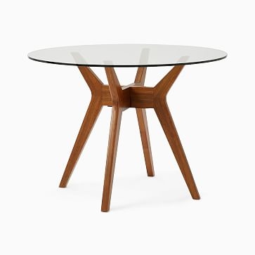 Jensen Round Table, Glass/Walnut - Image 1