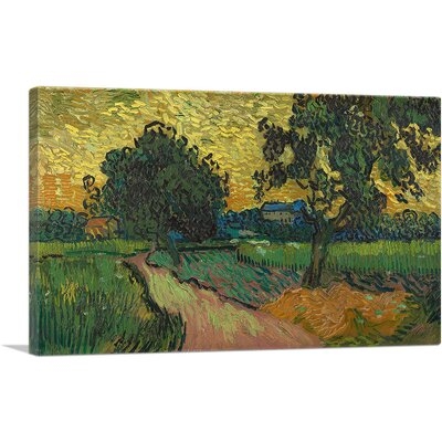 ARTCANVAS Landscape At Twilight 1890 Canvas Art Print By Vincent Van Gogh_Rectangle - Image 0