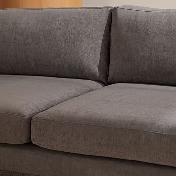 Andes 86" Multi-Seat Sofa, Petite Depth, Performance Yarn Dyed Linen Weave, Frost Gray, Dark Pewter - Image 3