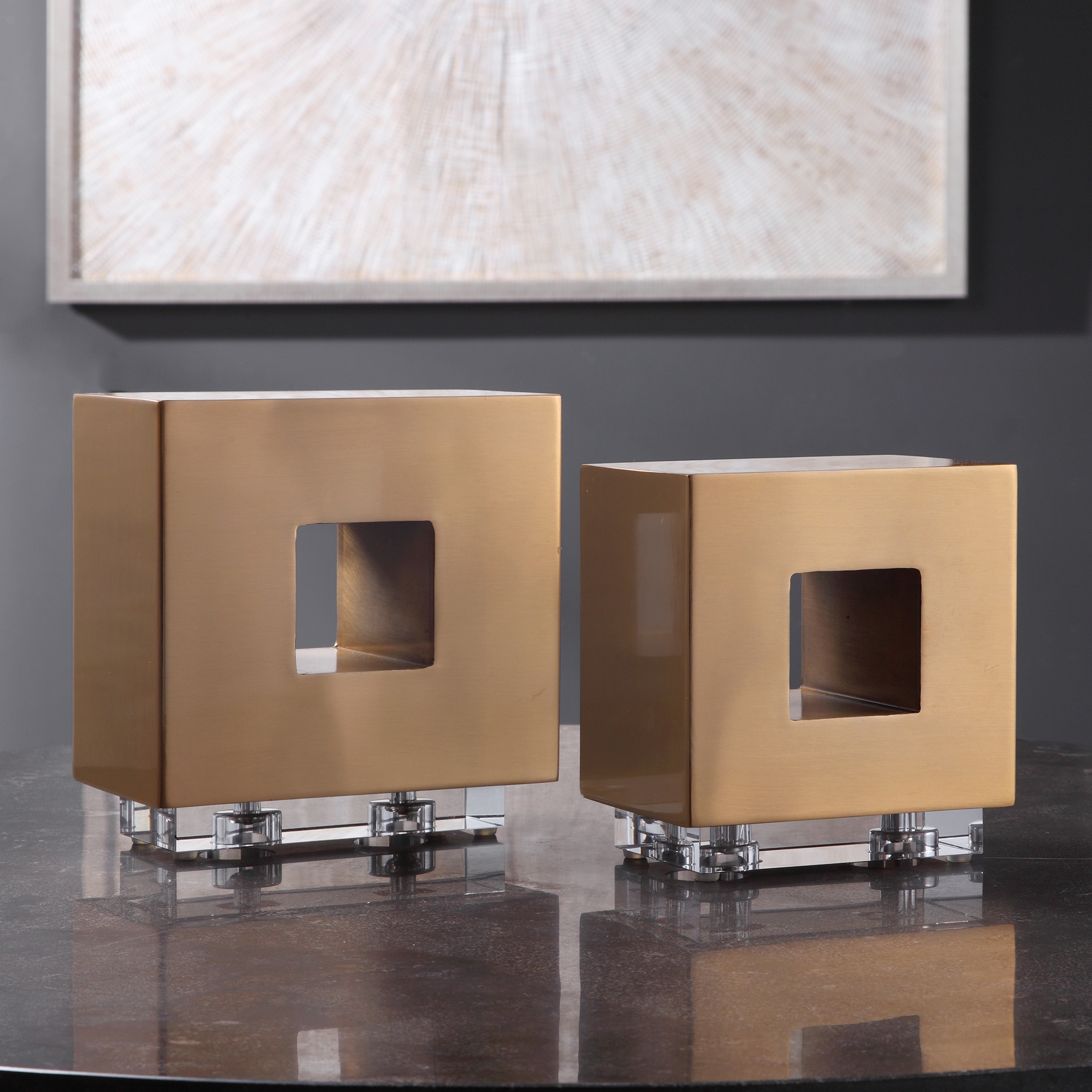 Rooney Brass Cubes, S/2 - Image 0