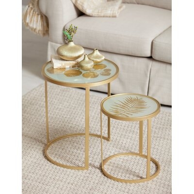 Nested Metal 2 Piece End Tables - Image 0