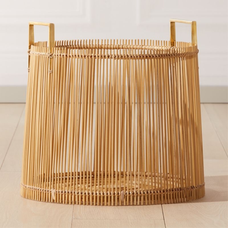 Mina Brass and Bamboo Basket - Image 2