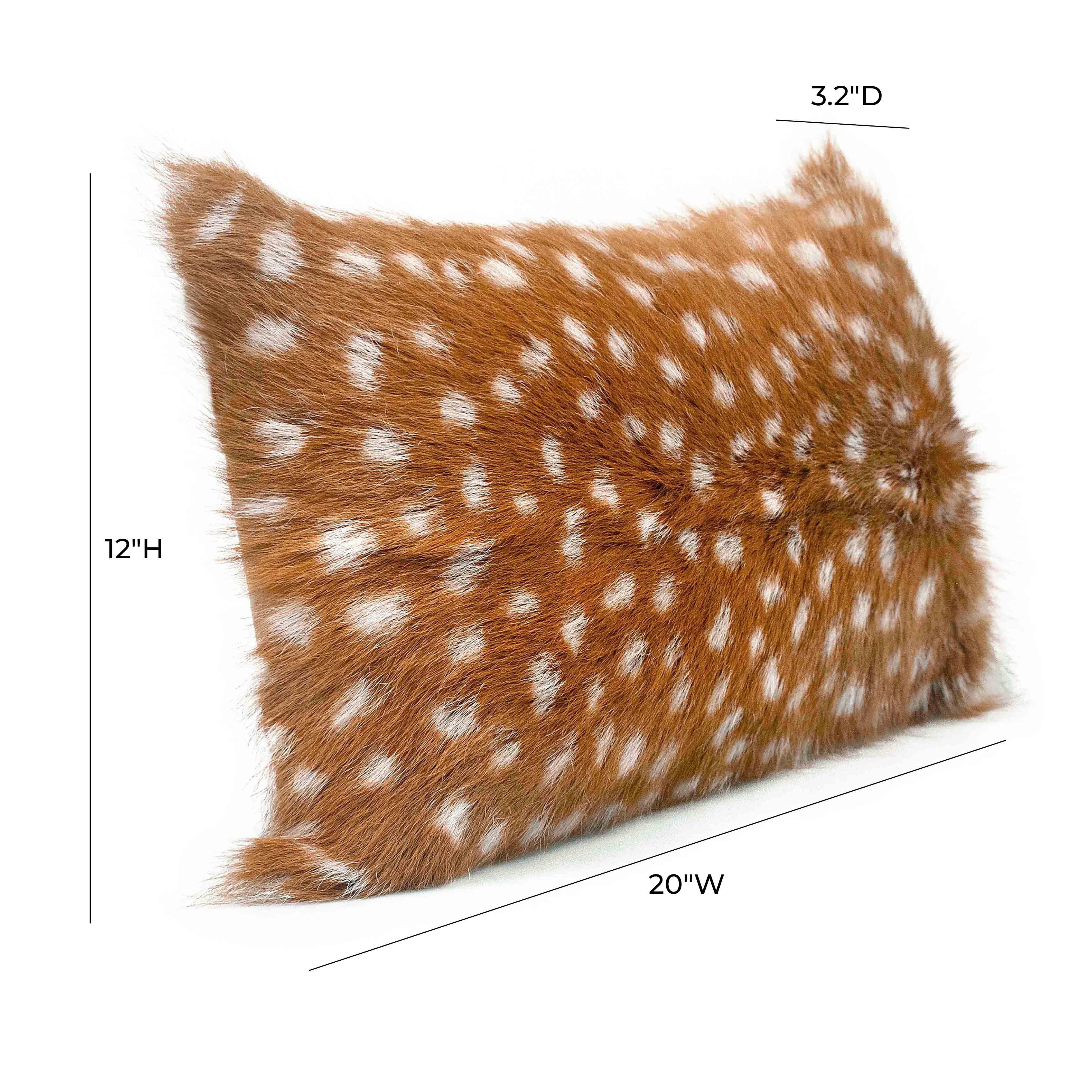 Amber 20 Inch Genuine Goatskin Lumbar Pillow - Image 3