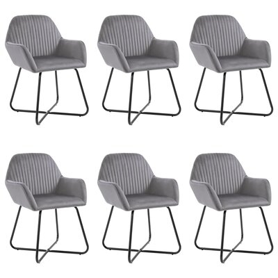 Fiora Velvet Arm Chair in Gray - Image 0