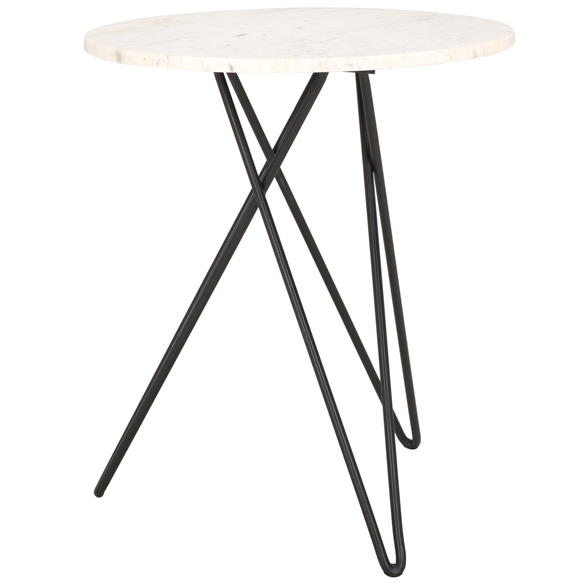Cade Marble Side Table - White Marble / Black - Safavieh - Image 7