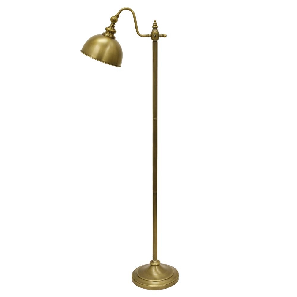 Decor Therapy Chloe Pharmacy 56 in. Brass Floor Lamp with Metal Shade - Image 0