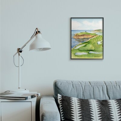 Pebble Beach Cliffside Golf Course Soft Watercolor - Image 0
