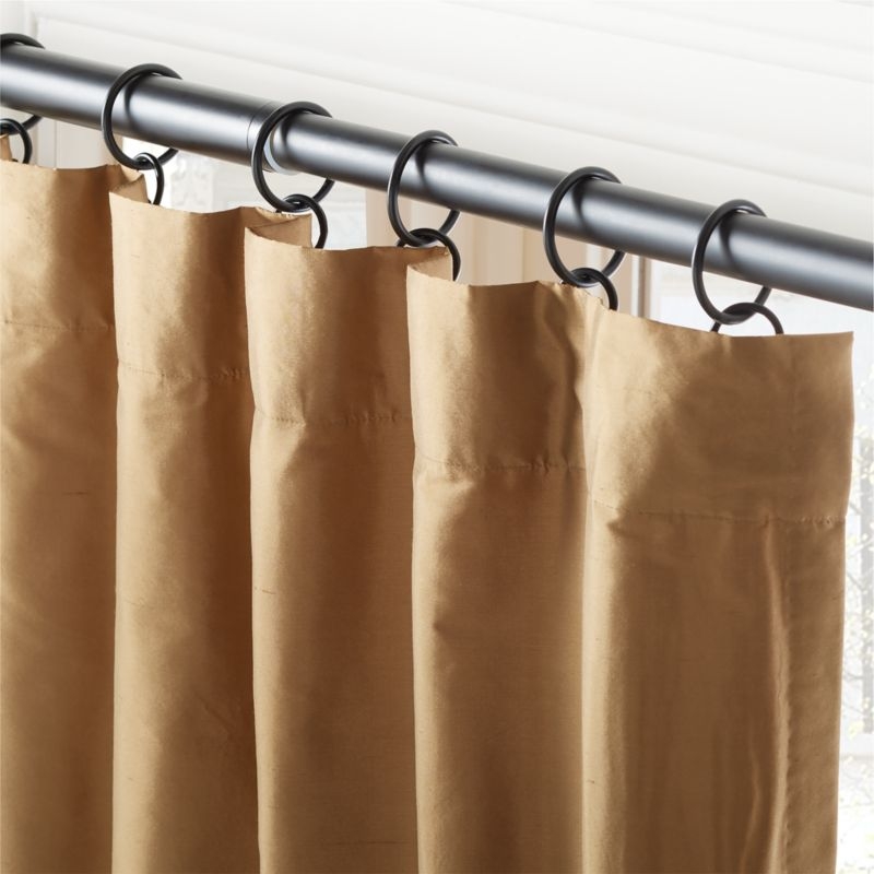 Seda Camel Brown Dupioni Silk Window Curtain Panel 48"x96'' - Image 1