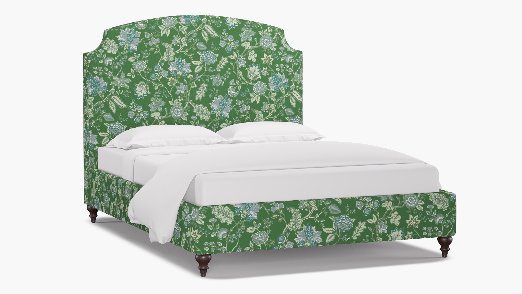 Cove Bed, Green La Vendee, Espresso Traditional Turned Leg, Twin - Image 1
