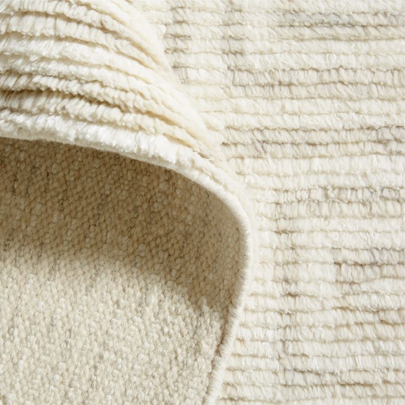 Mykonos Wool-Blend Hand-Knotted Ivory Area Rug 6'x9' - Image 1