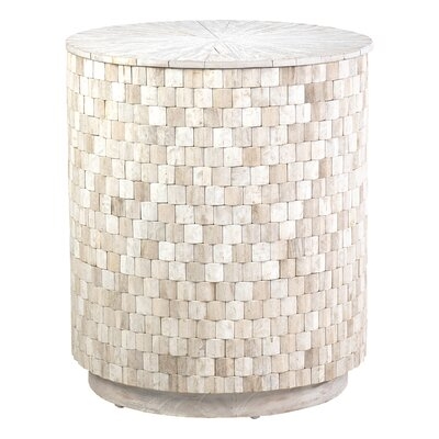 Trumann 24'' Tall Solid Wood Drum End Table - Image 0