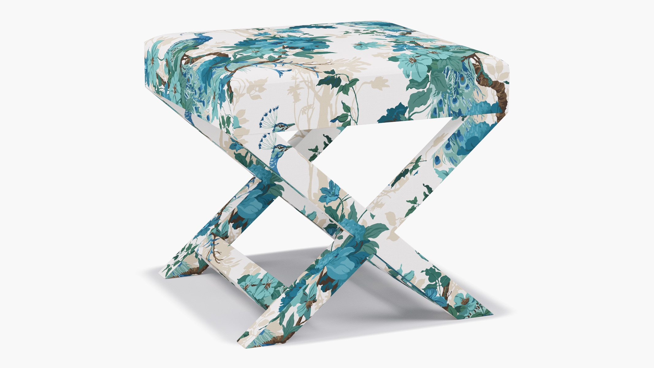 X Bench, Turquoise Peacock Park - Image 1