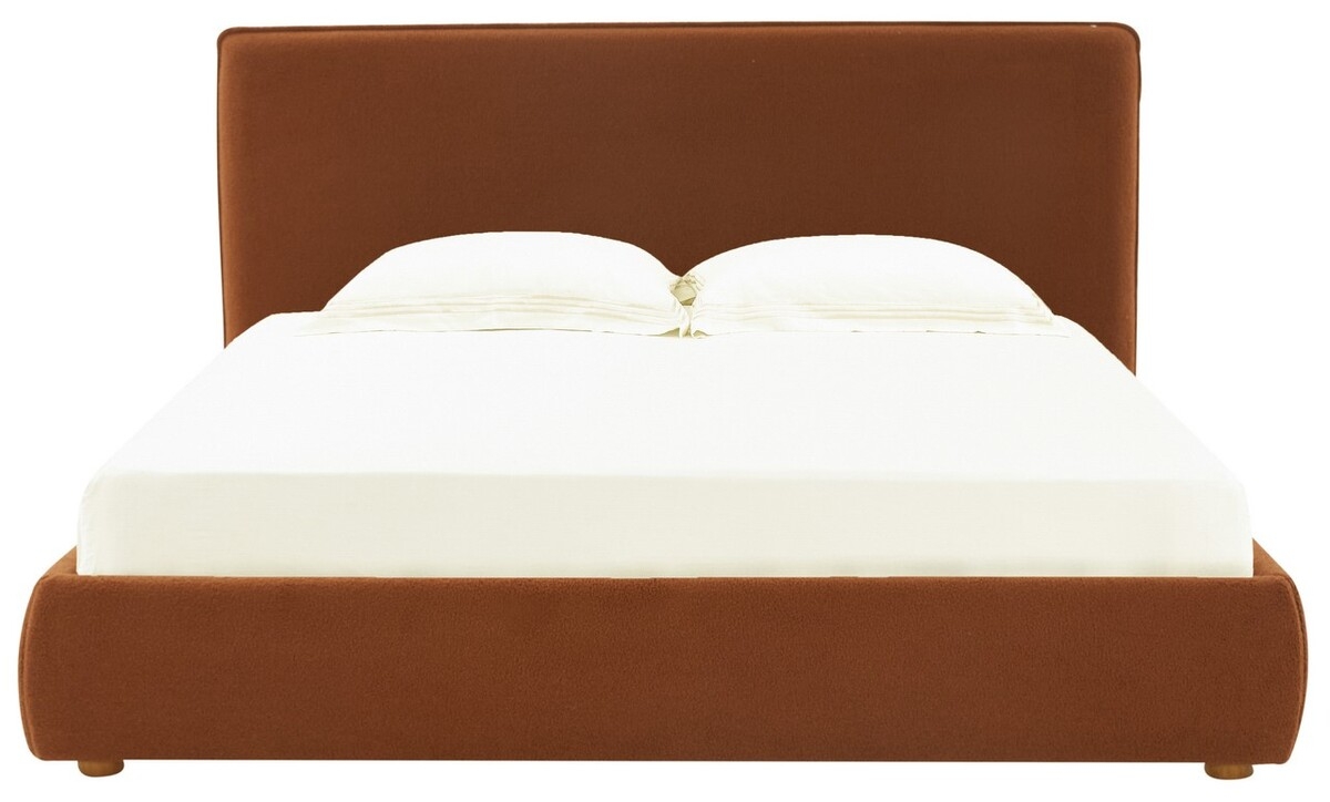 Callahan Boucle Bed - Rust / Walnut - Image 0