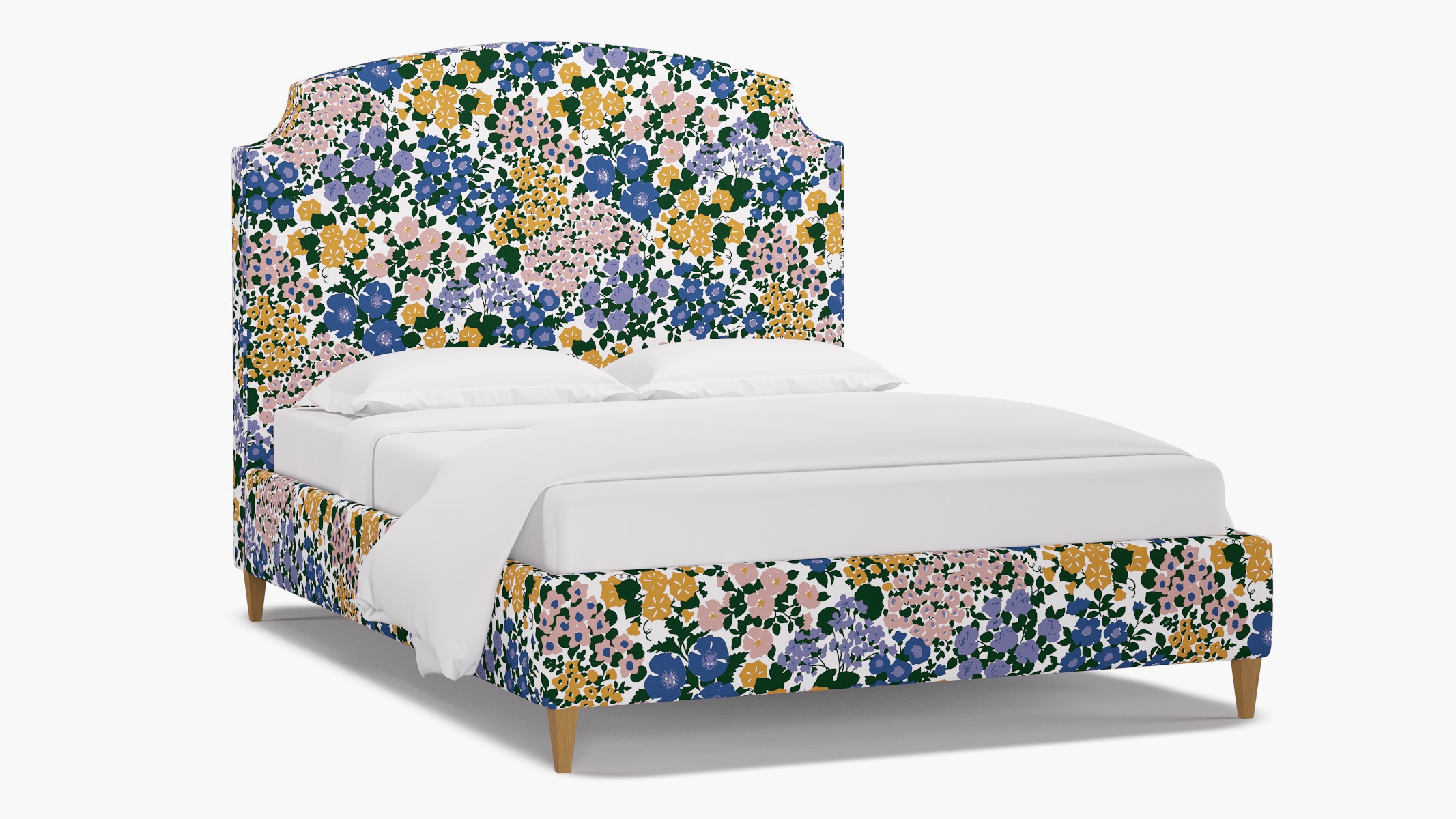 Cove Bed, Lavender Million Flowers, Natural Square Tapered Leg, Twin - Image 1