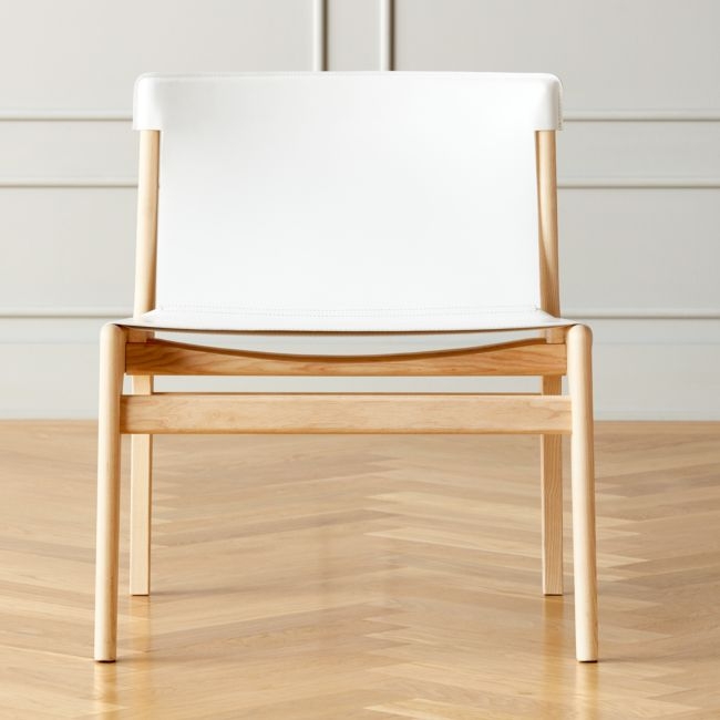 Burano Lounge Chair, White Leather - Image 1